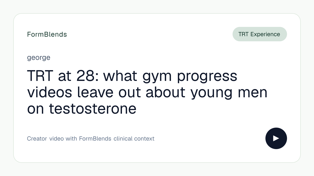 TRT at 28: what gym progress videos leave out about young men on testosterone