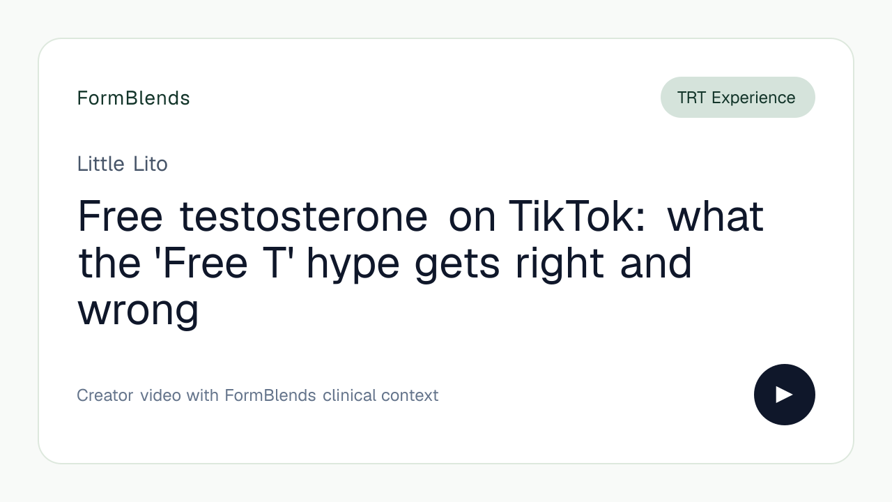Free testosterone on TikTok: what the 'Free T' hype gets right and wrong