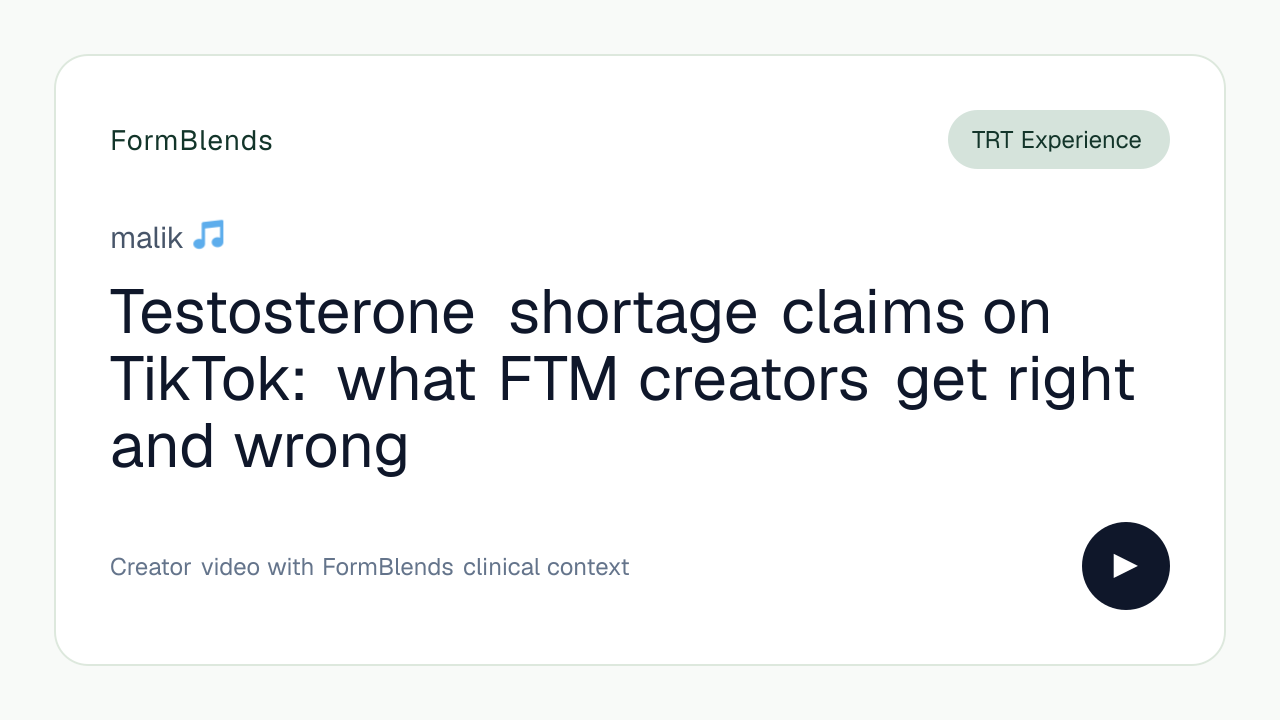 Testosterone shortage claims on TikTok: what FTM creators get right and wrong