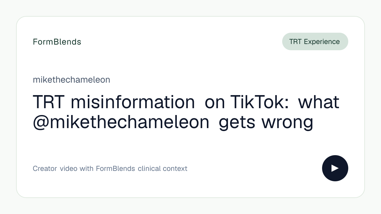 TRT misinformation on TikTok: what @mikethechameleon gets wrong