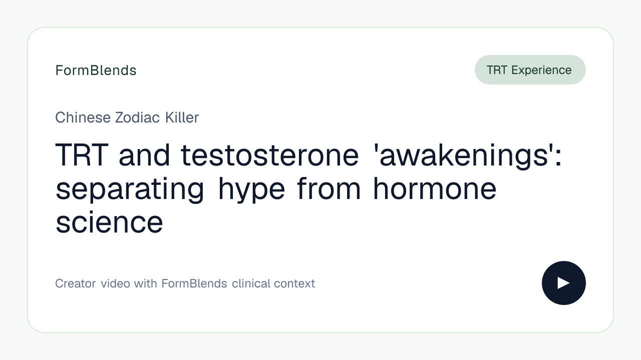 TRT and testosterone 'awakenings': separating hype from hormone science