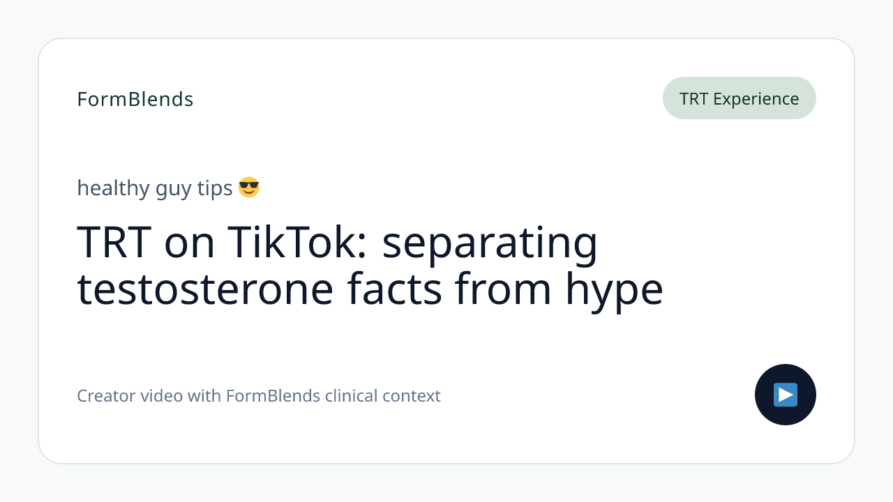 TRT on TikTok: separating testosterone facts from hype