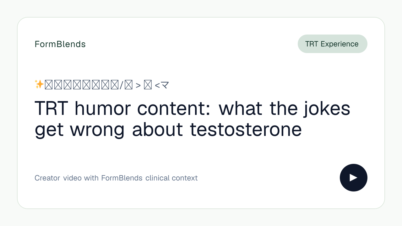 TRT humor content: what the jokes get wrong about testosterone
