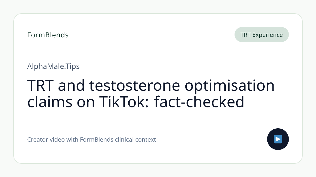 TRT and testosterone optimisation claims on TikTok: fact-checked