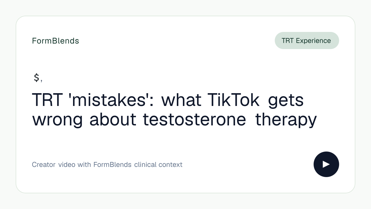TRT 'mistakes': what TikTok gets wrong about testosterone therapy