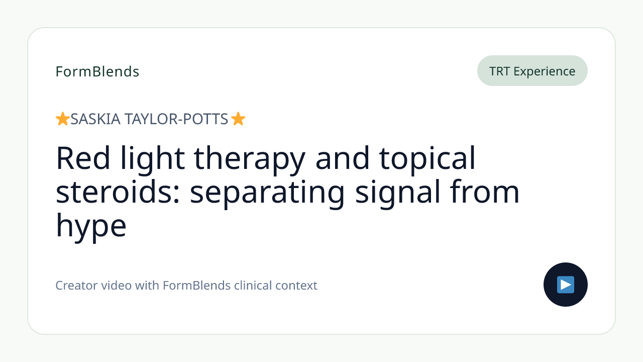 Red light therapy and topical steroids: separating signal from hype