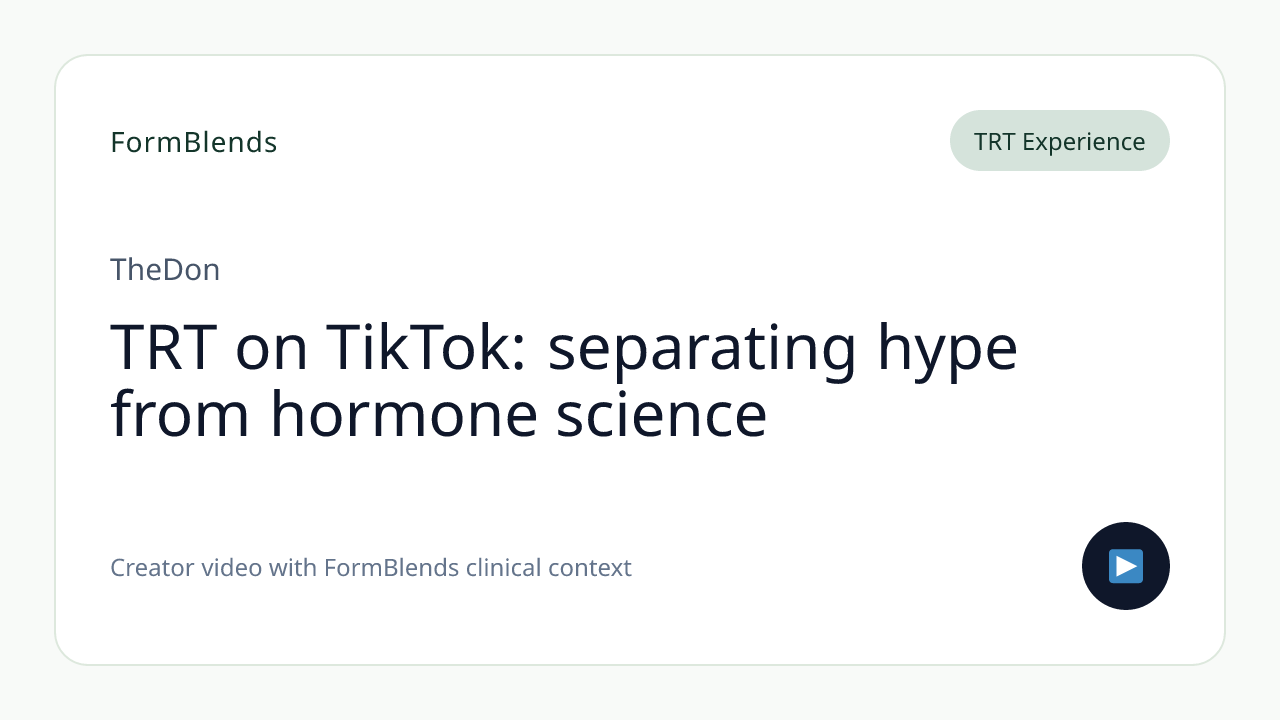 TRT on TikTok: separating hype from hormone science