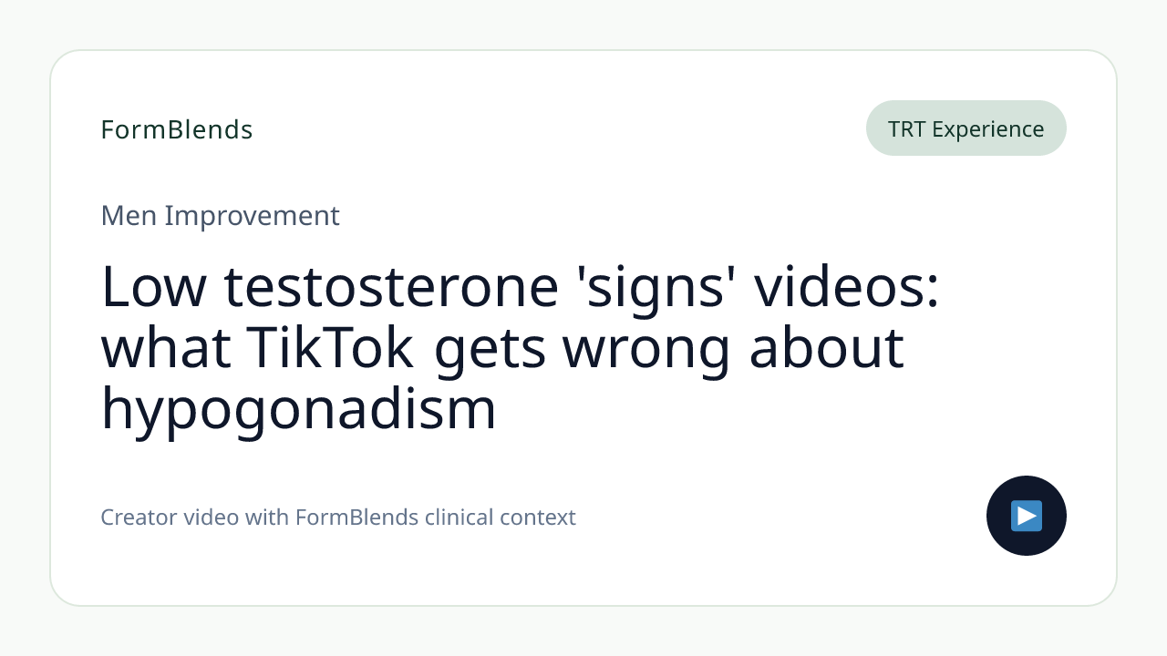 Low testosterone 'signs' videos: what TikTok gets wrong about hypogonadism