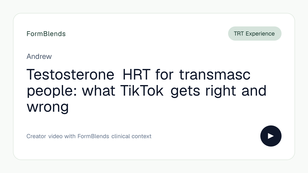 Testosterone HRT for transmasc people: what TikTok gets right and wrong