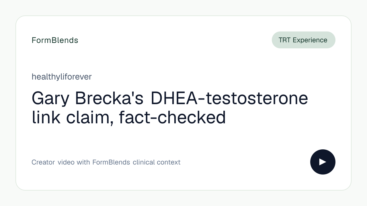 Gary Brecka's DHEA-testosterone link claim, fact-checked
