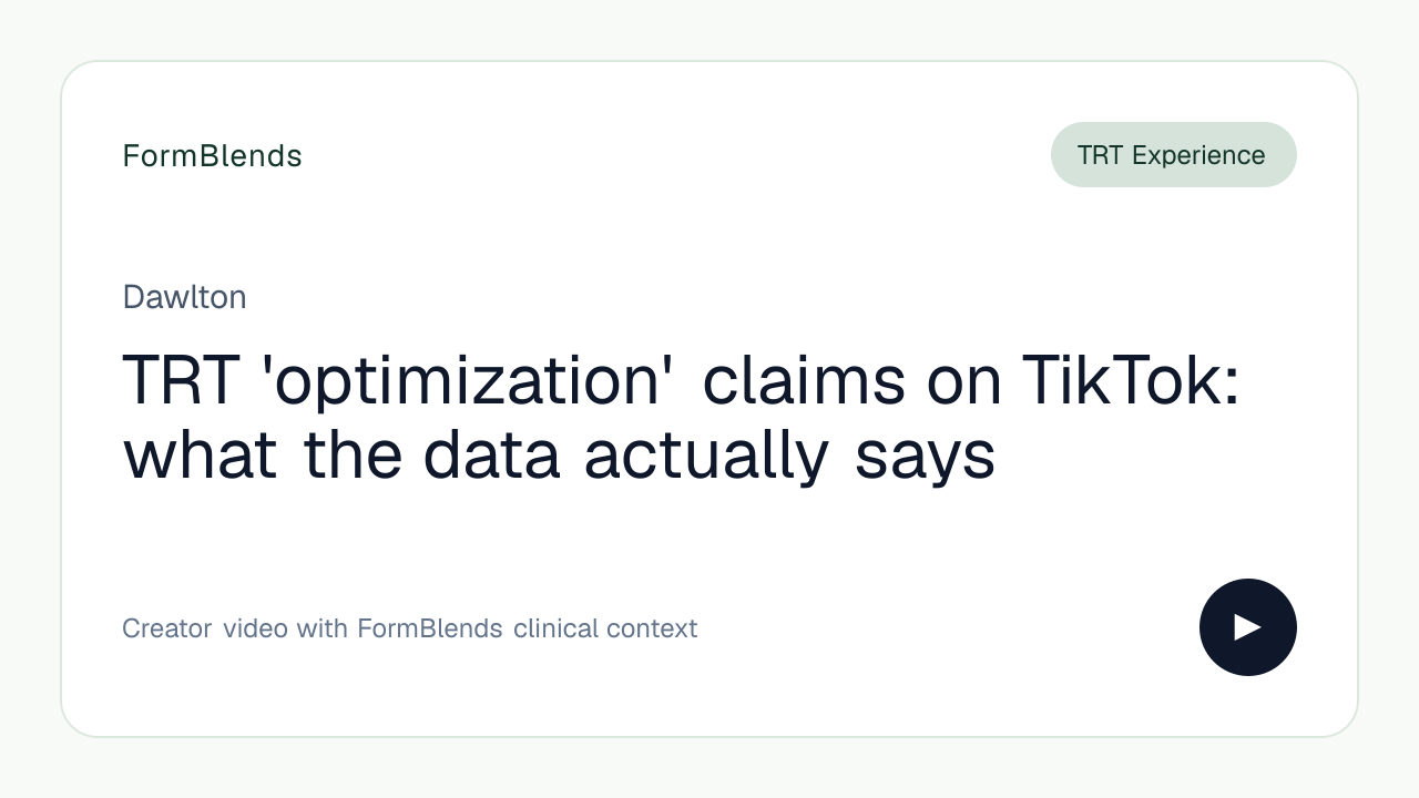 TRT 'optimization' claims on TikTok: what the data actually says