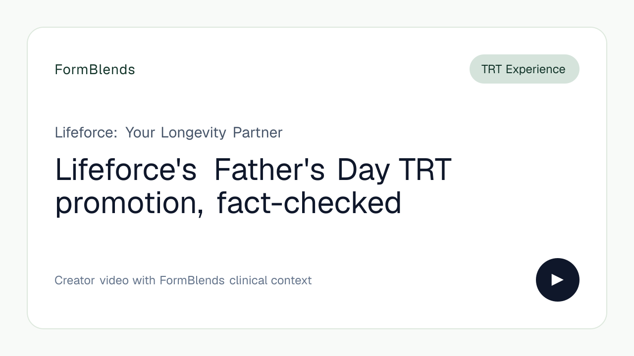 Lifeforce's Father's Day TRT promotion, fact-checked