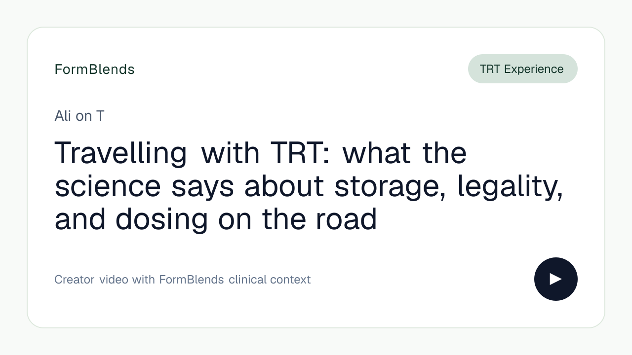 Travelling with TRT: what the science says about storage, legality, and dosing on the road