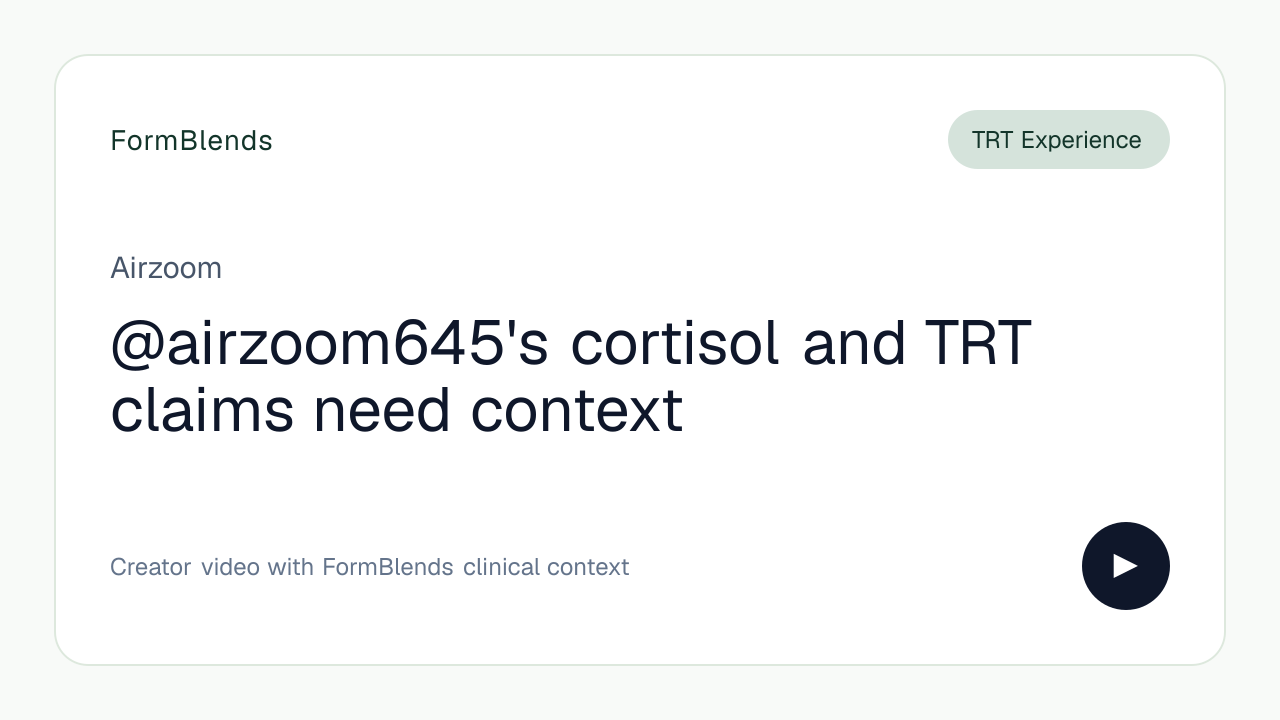 @airzoom645's cortisol and TRT claims need context