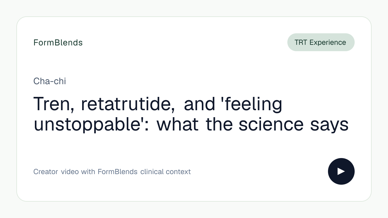Tren, retatrutide, and 'feeling unstoppable': what the science says