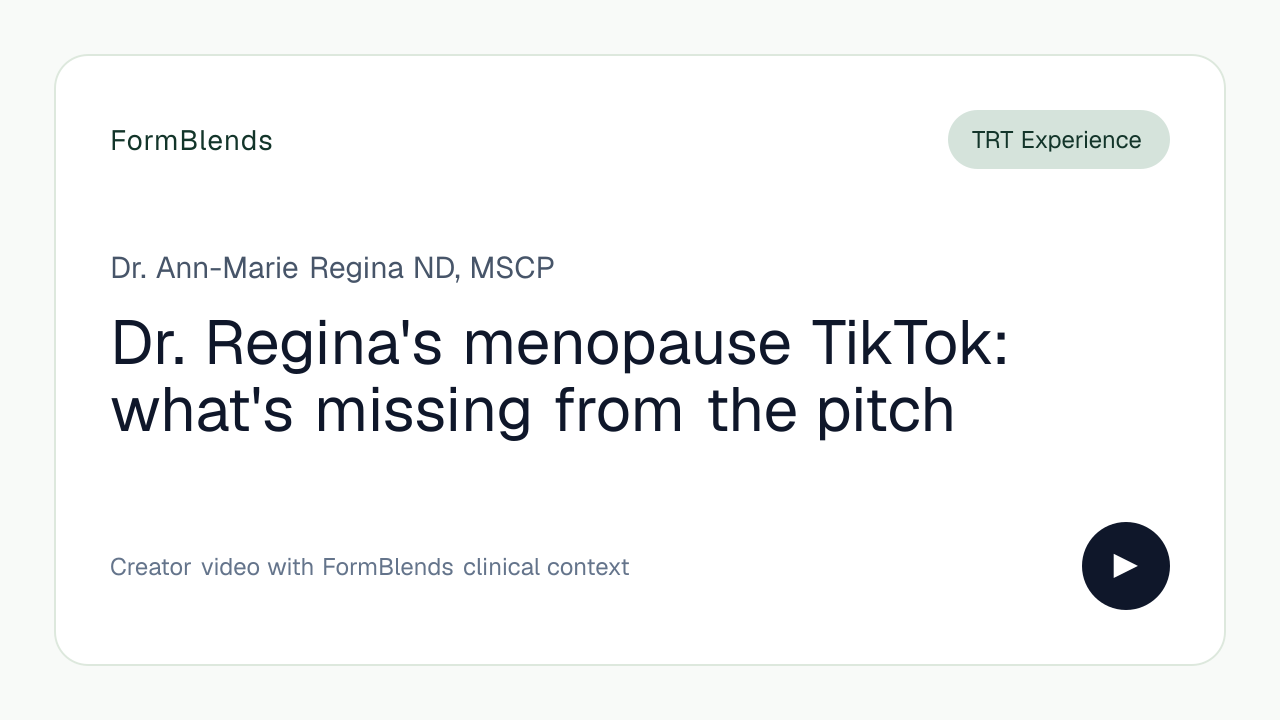 Dr. Regina's menopause TikTok: what's missing from the pitch