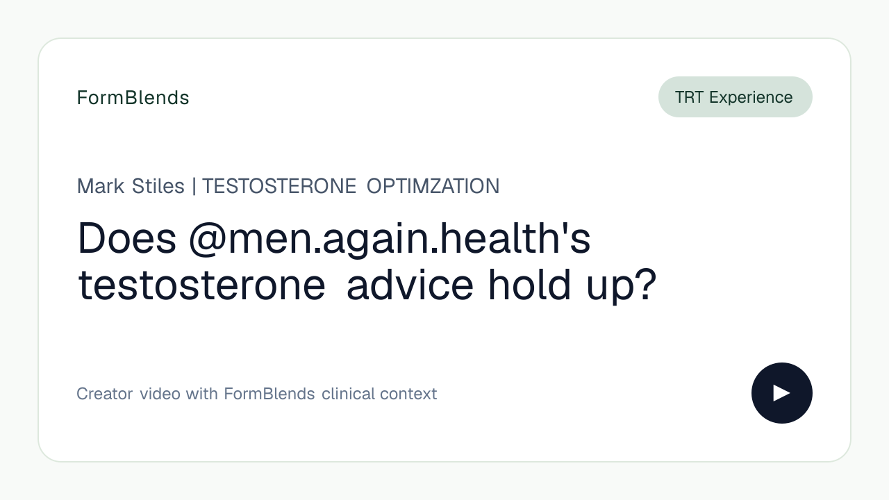 Does @men.again.health's testosterone advice hold up?