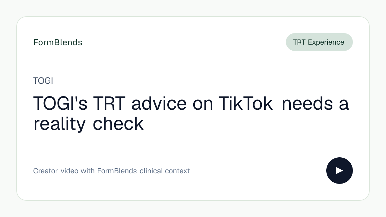 TOGI's TRT advice on TikTok needs a reality check