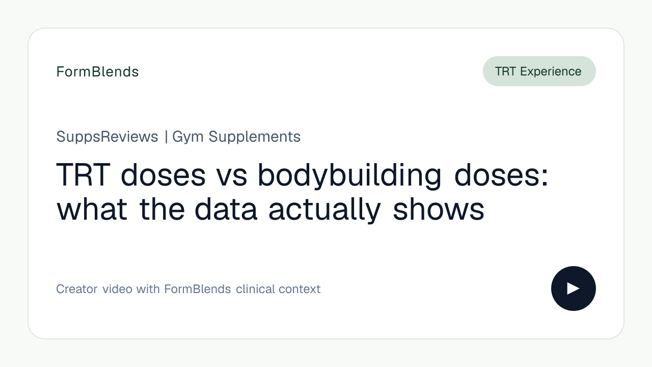 TRT doses vs bodybuilding doses: what the data actually shows