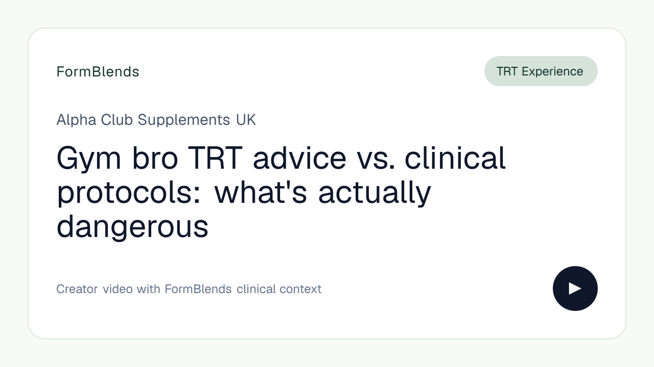 Gym bro TRT advice vs. clinical protocols: what's actually dangerous