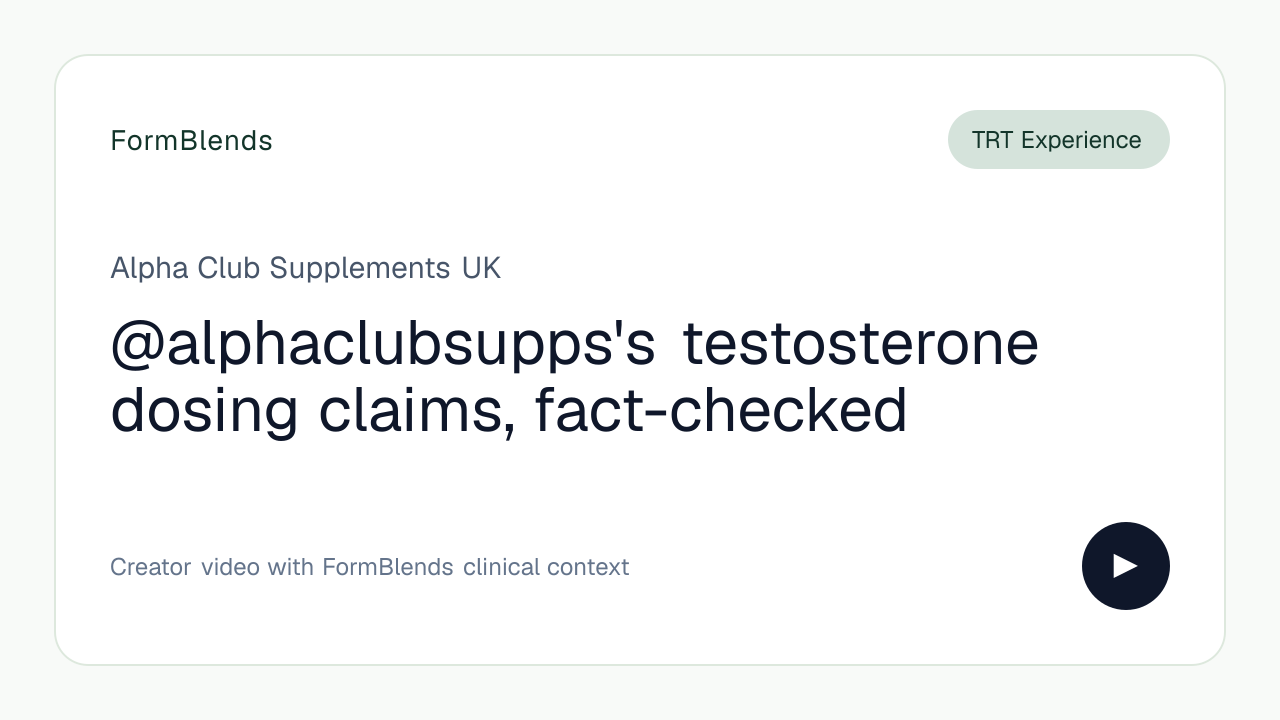 @alphaclubsupps's testosterone dosing claims, fact-checked