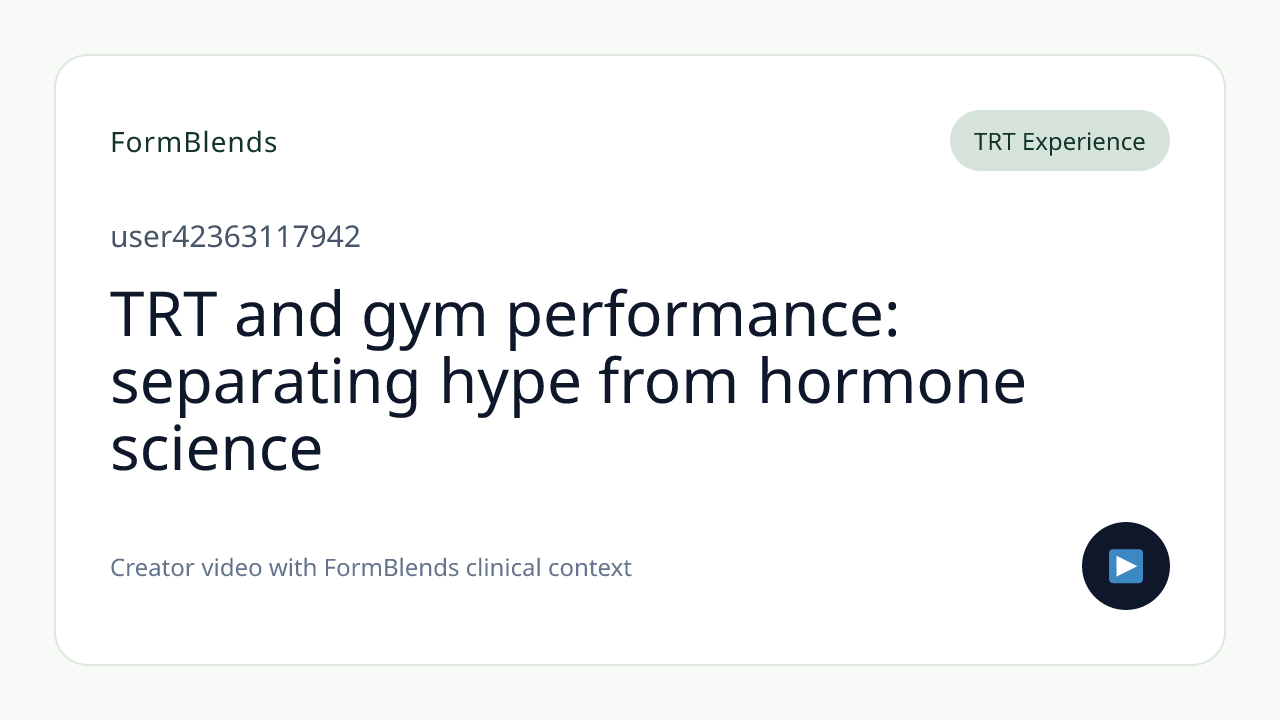 TRT and gym performance: separating hype from hormone science