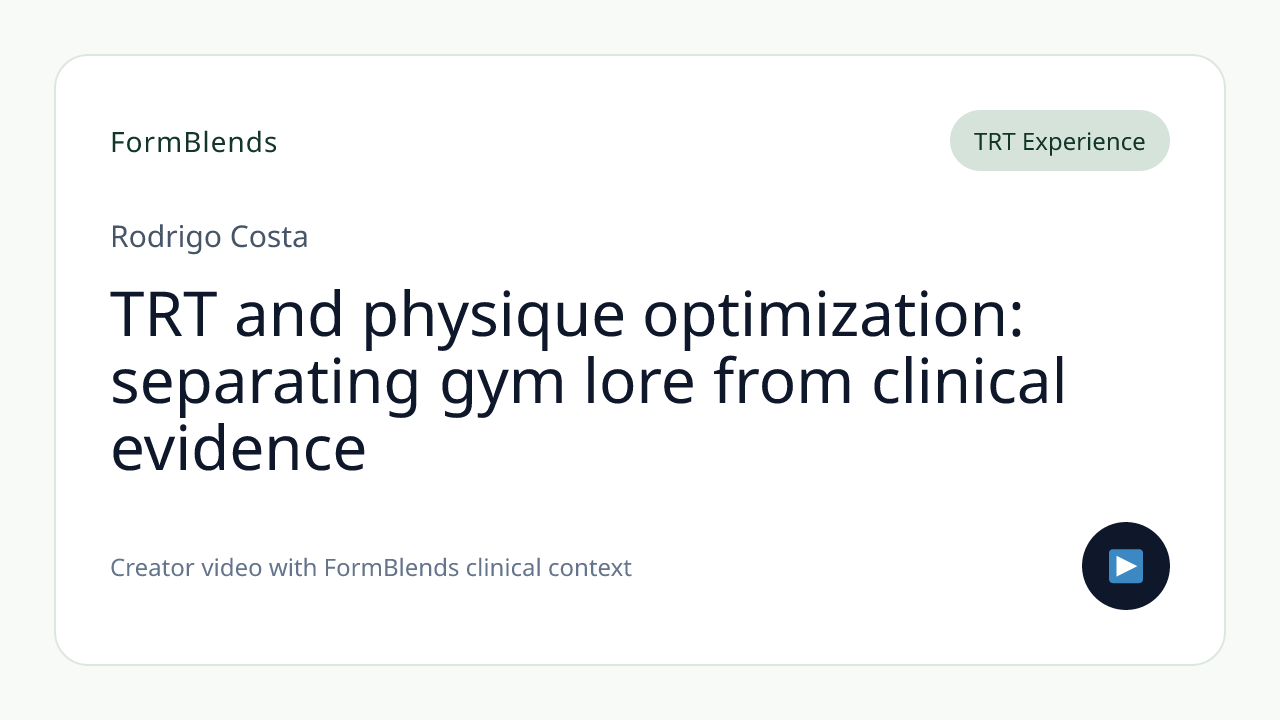 TRT and physique optimization: separating gym lore from clinical evidence