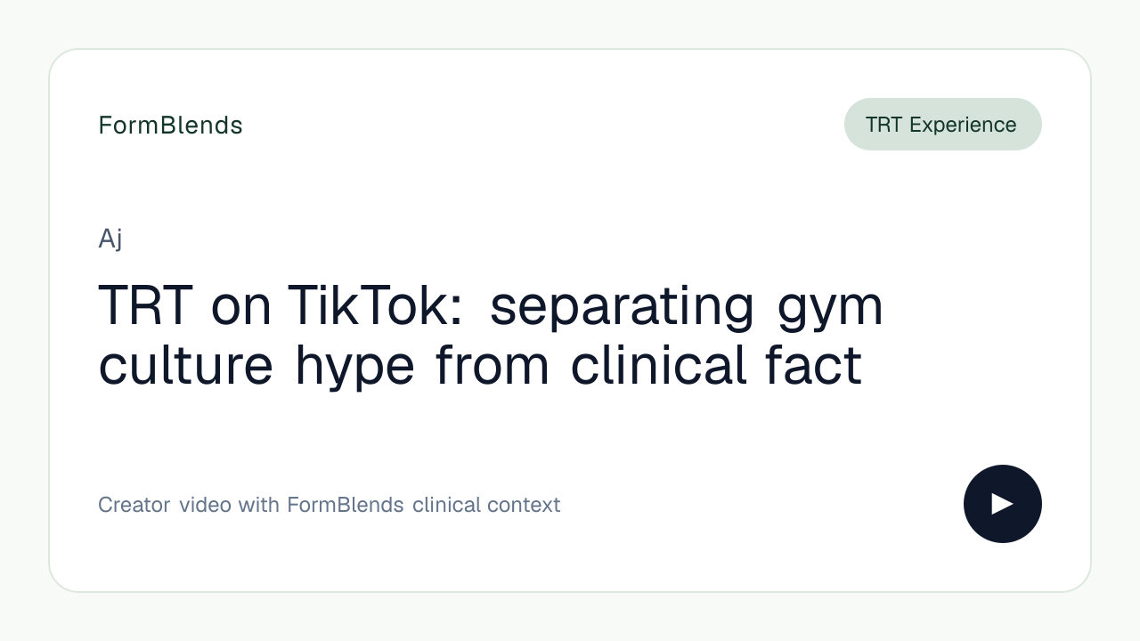 TRT on TikTok: separating gym culture hype from clinical fact