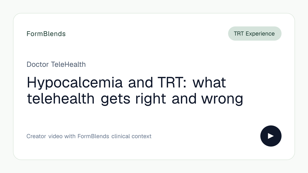 Hypocalcemia and TRT: what telehealth gets right and wrong