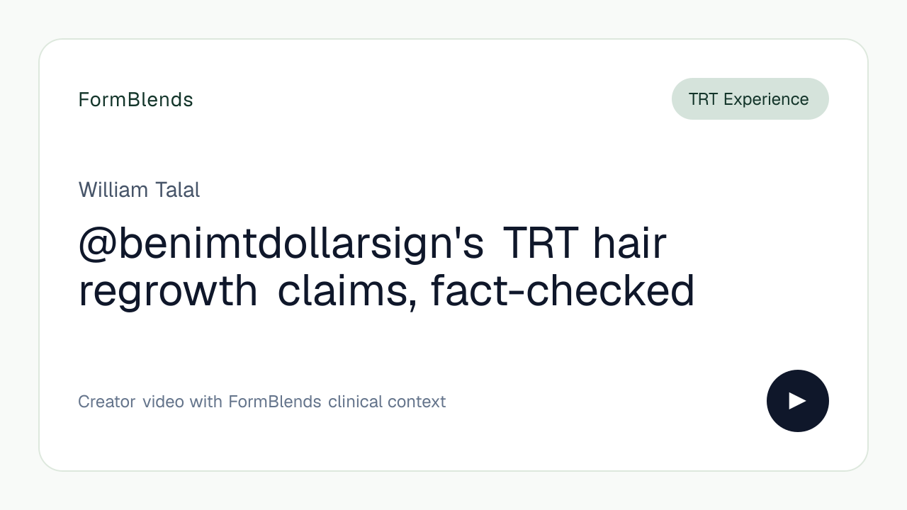 @benimtdollarsign's TRT hair regrowth claims, fact-checked