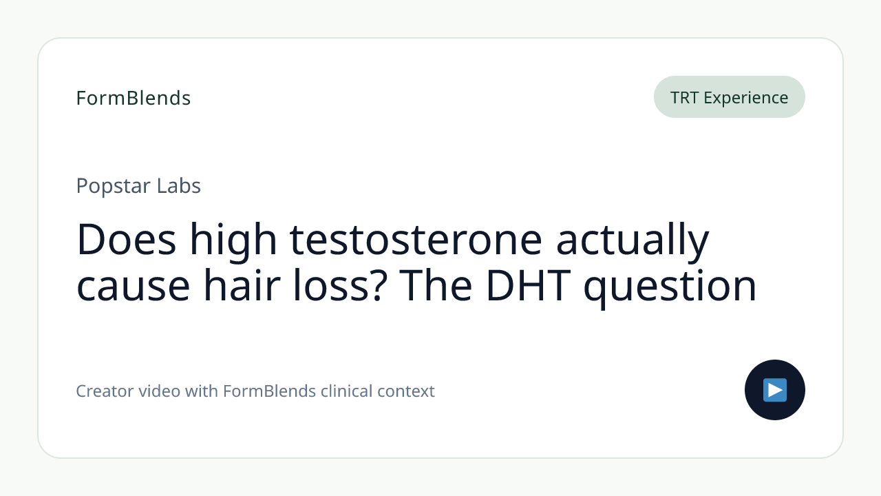 Does high testosterone actually cause hair loss? The DHT question