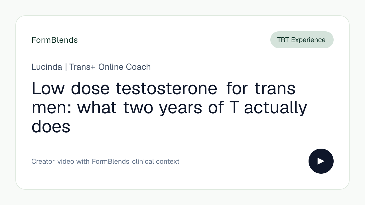 Low dose testosterone for trans men: what two years of T actually does