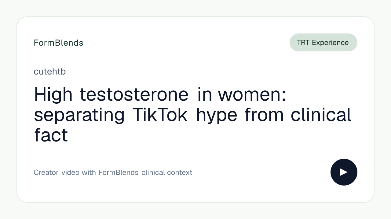 High testosterone in women: separating TikTok hype from clinical fact