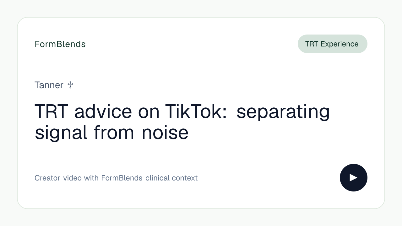 TRT advice on TikTok: separating signal from noise