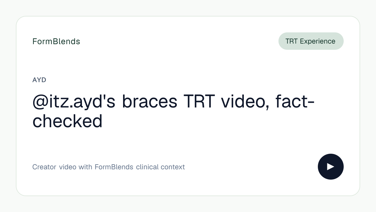 @itz.ayd's braces TRT video, fact-checked