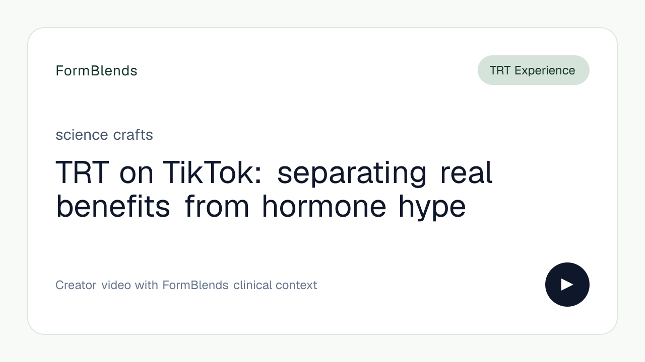 TRT on TikTok: separating real benefits from hormone hype