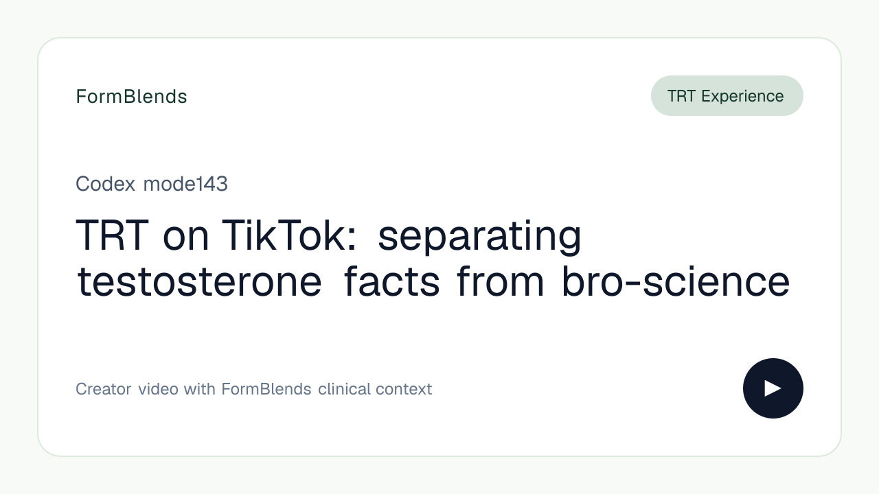 TRT on TikTok: separating testosterone facts from bro-science