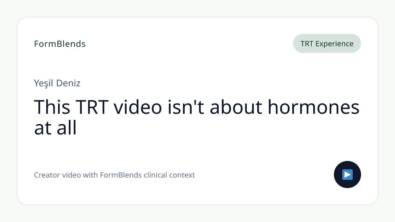 This TRT video isn't about hormones at all