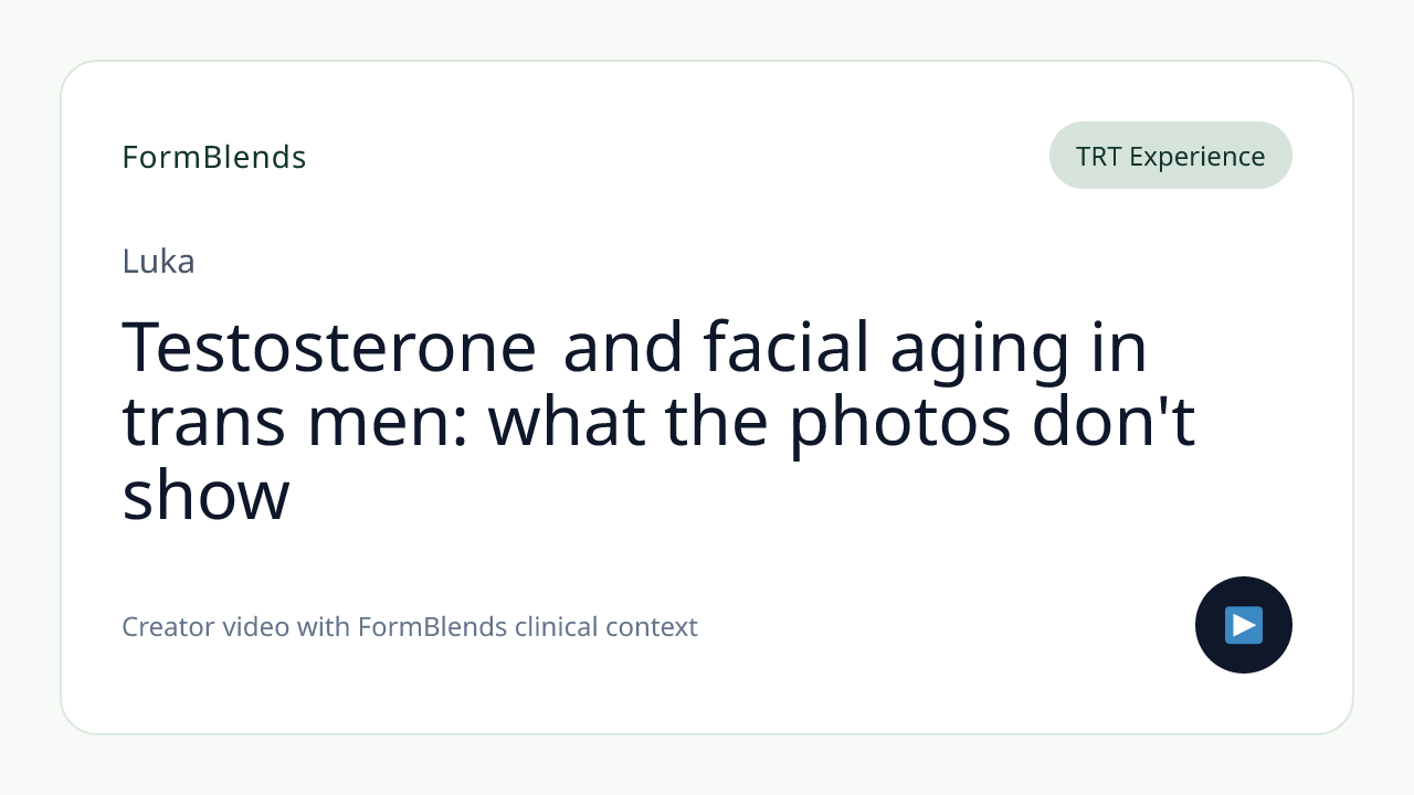 Testosterone and facial aging in trans men: what the photos don't show