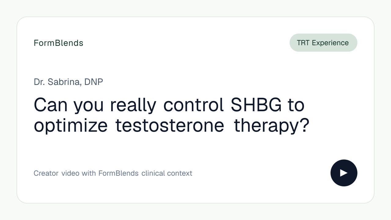 Can you really control SHBG to optimize testosterone therapy?