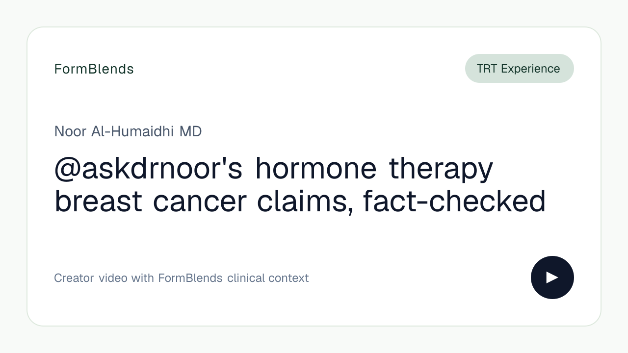 @askdrnoor's hormone therapy breast cancer claims, fact-checked