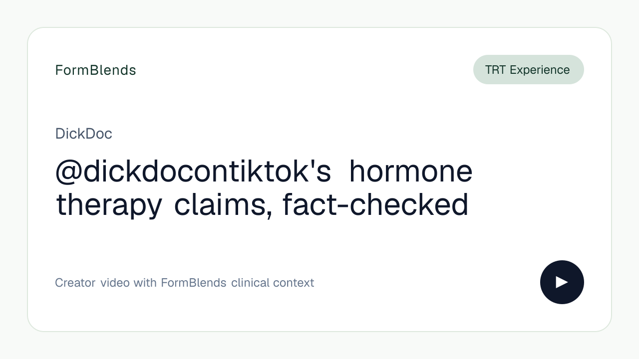 @dickdocontiktok's hormone therapy claims, fact-checked
