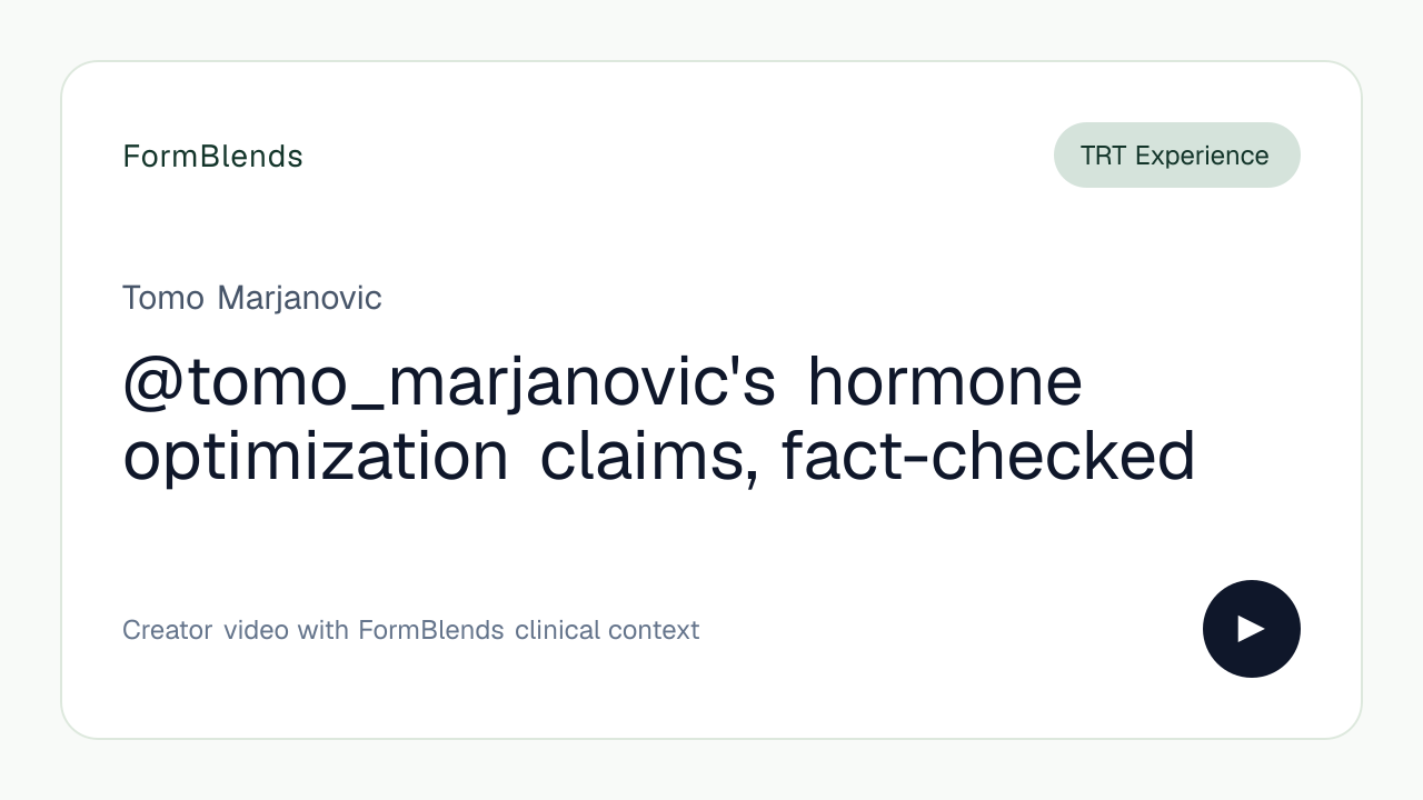 @tomo_marjanovic's hormone optimization claims, fact-checked