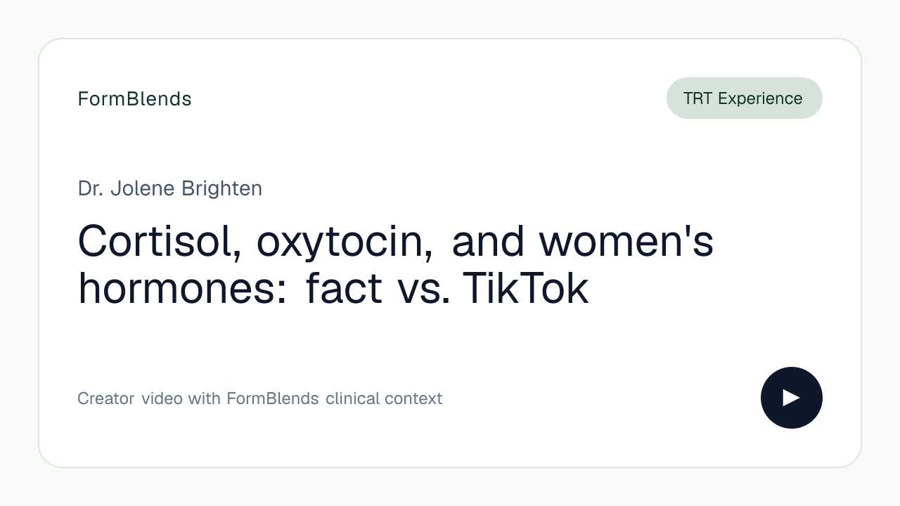 Cortisol, oxytocin, and women's hormones: fact vs. TikTok