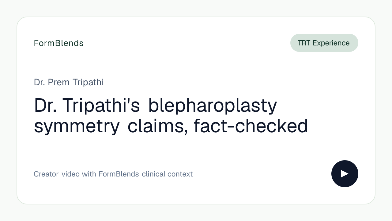 Dr. Tripathi's blepharoplasty symmetry claims, fact-checked