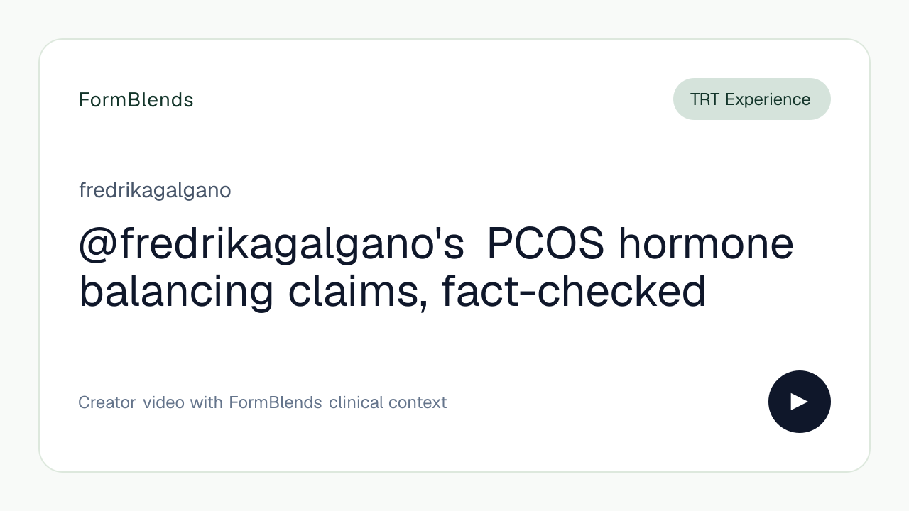 @fredrikagalgano's PCOS hormone balancing claims, fact-checked