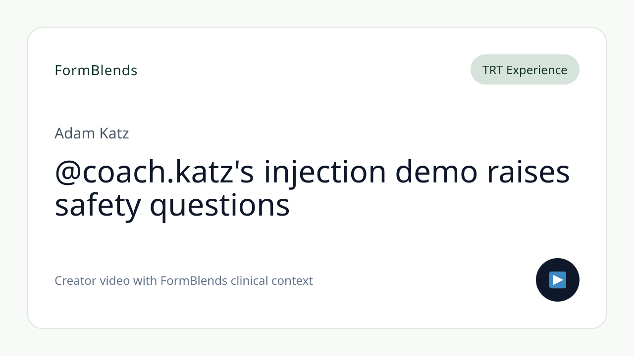 @coach.katz's injection demo raises safety questions