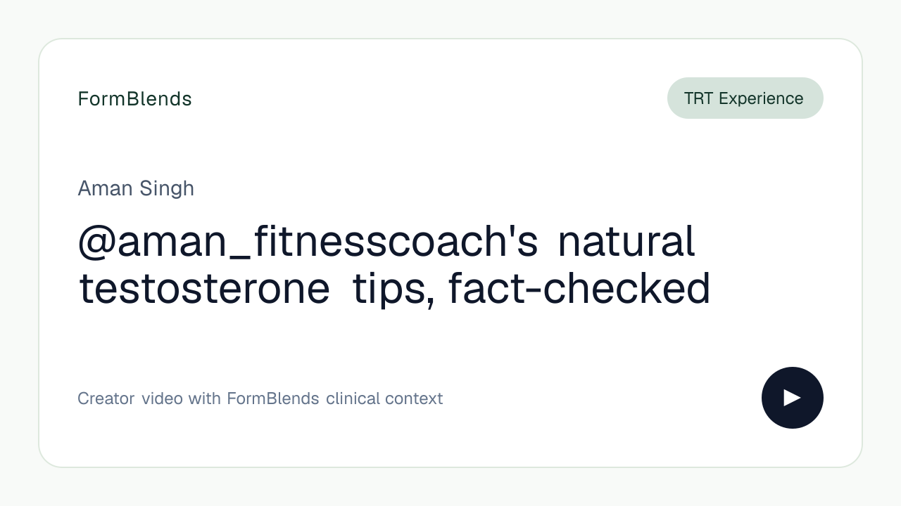 @aman_fitnesscoach's natural testosterone tips, fact-checked