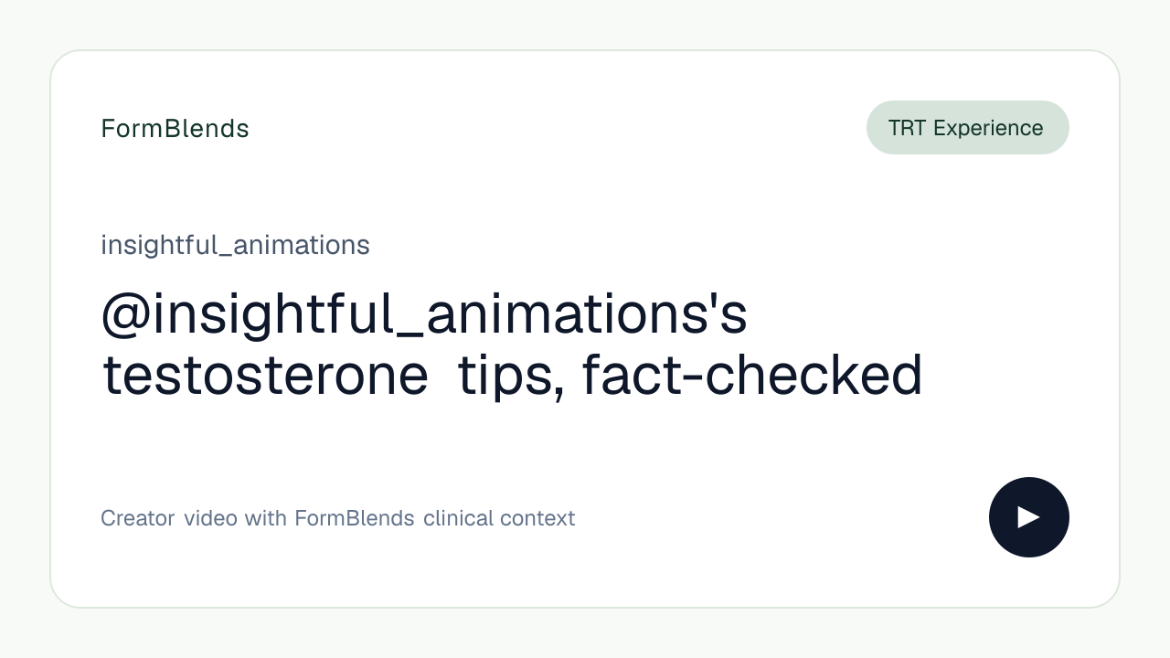 @insightful_animations's testosterone tips, fact-checked
