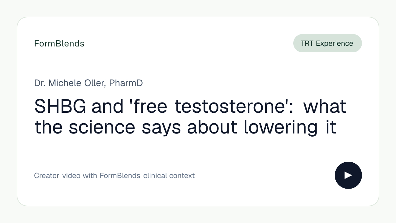 SHBG and 'free testosterone': what the science says about lowering it